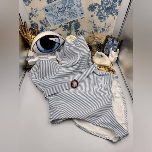 🆕 ZIMMERMANN 🧿 NWOT Chintz Stripe Underwire One Piece- Sz 3 US8 CUP SIZE C/D - Picture 2 of 16